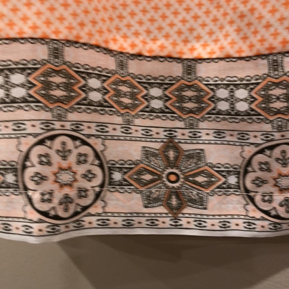 Orange Print Tank With Interesting Hem Detail - Picture 3 of 4